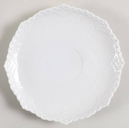 White Half Lace Saucer for Flat Cream Soup Bowl