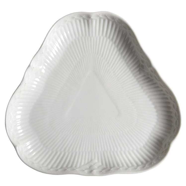 White Half Lace Triangular Cake Plate