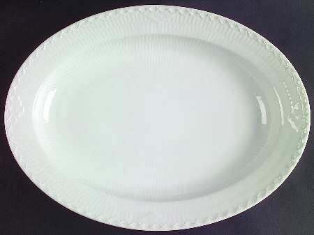 White Half Lace 13" Oval Serving Platter