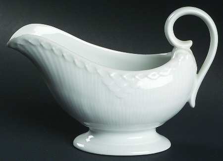 White Half Lace Individual Sauce Boat