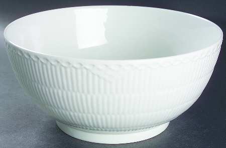 White Half Lace 9" Salad Serving Bowl