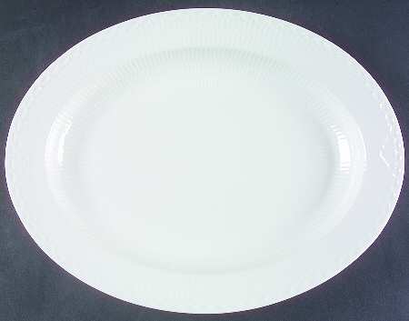 White Half Lace 14" Oval Serving Platter