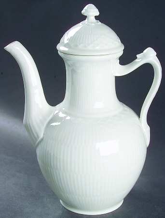 White Half Lace Coffee Pot & Lid