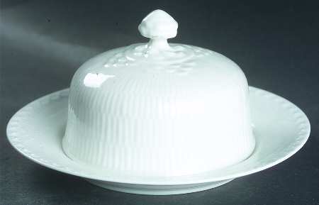 White Half Lace Round Covered Butter