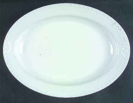 White Half Lace 13" Oval Serving Platter