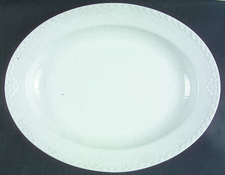 White Half Lace 14" Oval Serving Platter