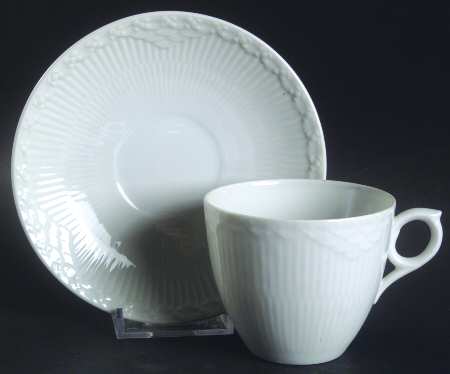 White Half Lace Flat Cup & Saucer Set