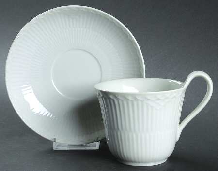 White Half Lace Oversized Cup & Saucer Set