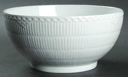White Half Lace 9" Salad Serving Bowl