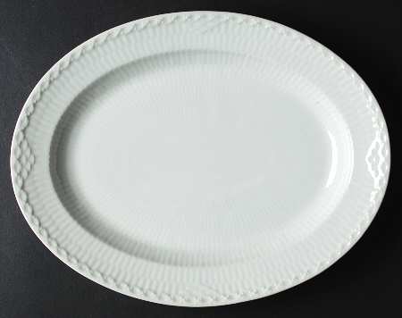 White Half Lace 11" Oval Serving Platter