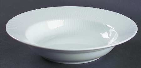 White Half Lace Large Rim Soup Bowl