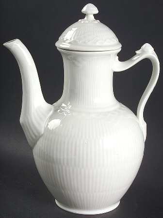White Half Lace Coffee Pot & Lid