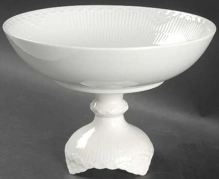 White Half Lace Round Compote (Height X Width)
