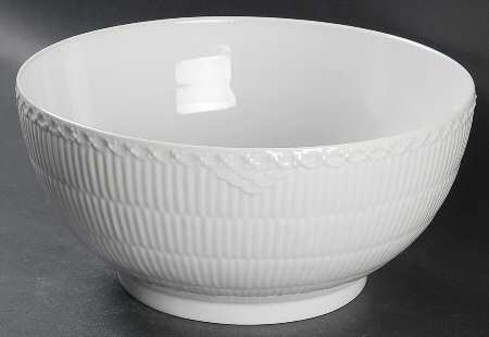 White Half Lace 9" Salad Serving Bowl
