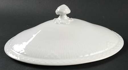 White Half Lace Lid for Oval Vegetable