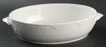 White Half Lace Oval Vegetable No Lid