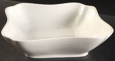White Half Lace 8" Square Vegetable Bowl