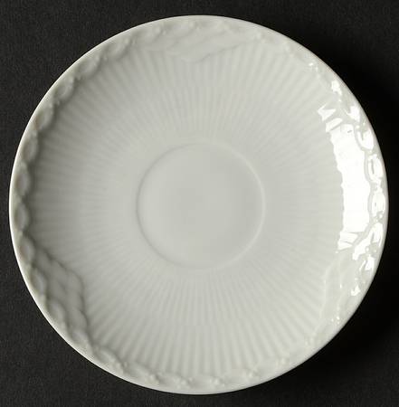 White Half Lace Saucer for Flat Demitasse Cup