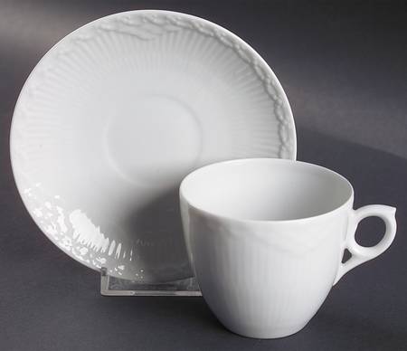 White Half Lace Flat Cup & Saucer Set