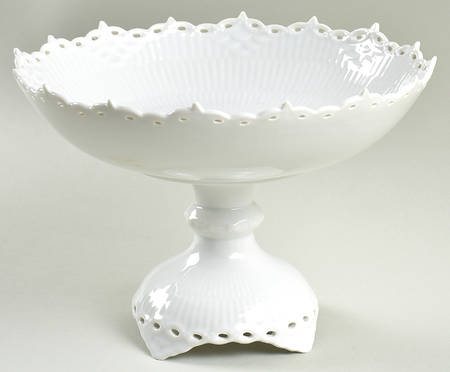White Full Lace 8" Diameter Pedestal Cake Stand