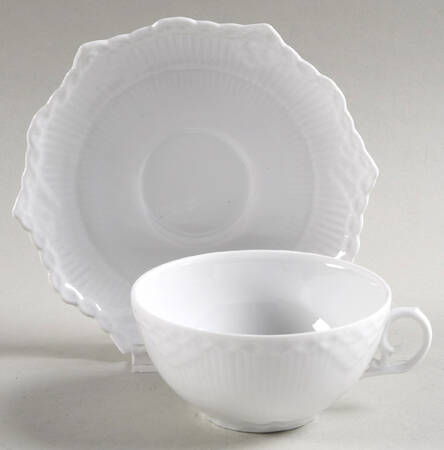 White Full Lace Flat Cup & Saucer Set