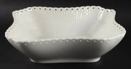 White Full Lace 8" Square Vegetable Bowl