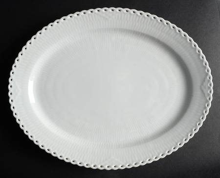 White Full Lace 14" Oval Serving Platter