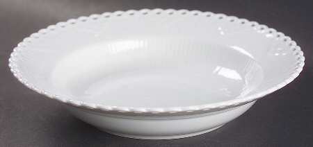 White Full Lace Rim Soup Bowl