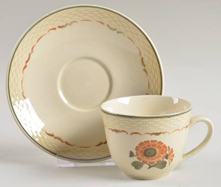 Zinnia Flat Demitasse Cup & Saucer Set