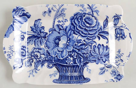 Charlotte Blue On White Tray for Creamer & Open Sugar