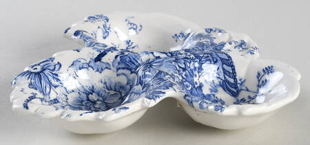 Charlotte Blue On White 5" Trinket Tray