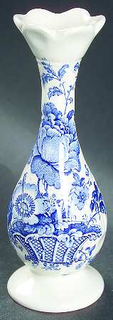 Charlotte Blue On White 5" Bud Vase