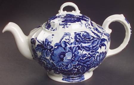 Charlotte Blue On White Small Teapot & Lid