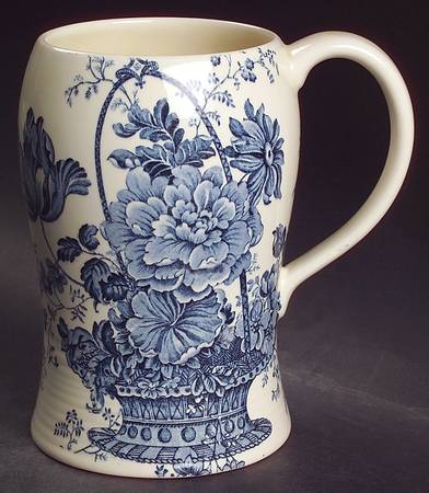 Charlotte Blue On White Tankard
