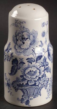 Charlotte Blue On White Pepper Shaker