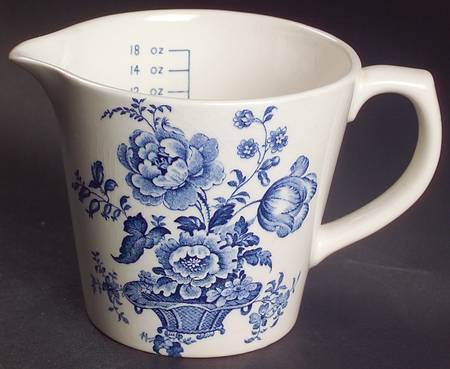 Charlotte Blue On White Measuring Cup