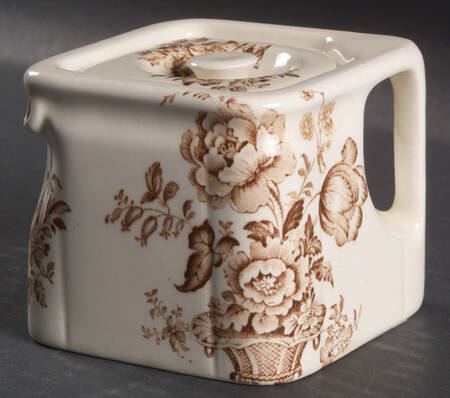 Charlotte Brown On White Individual Teapot & Lid
