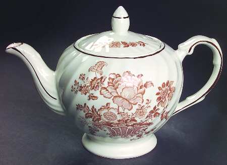 Charlotte Brown On White Teapot & Lid