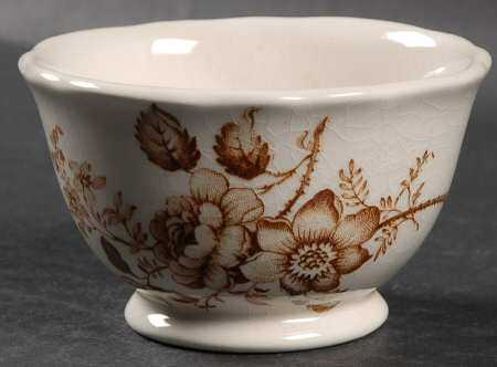 Charlotte Brown On White Mini Open Sugar Bowl
