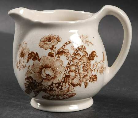 Charlotte Brown On White Mini Creamer