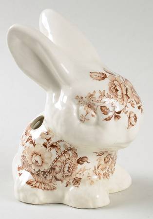 Charlotte Brown On White Flower Frog