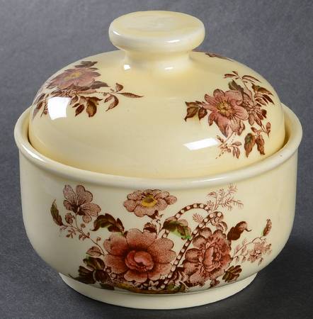 Charlotte Brown Multicolor Sugar Bowl & Lid