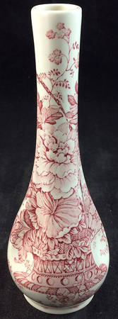 Charlotte Red On White 7" Bud Vase