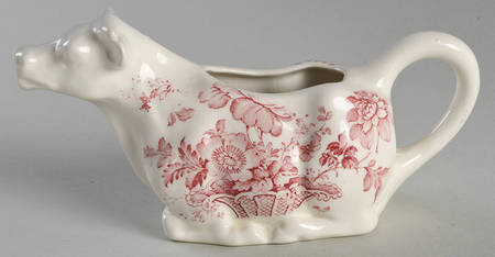 Charlotte Red On White Cow Creamer
