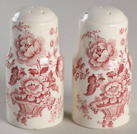 Charlotte Red On White Salt & Pepper Set