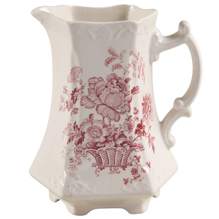 Charlotte Red On White 24 Oz Pitcher