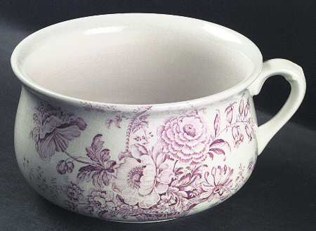 Charlotte Red On White Open Chamber Pot