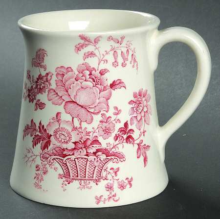 Charlotte Red On White Tankard