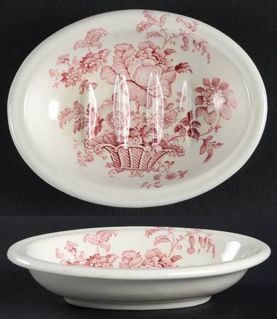 Charlotte Red On White Soap Dish