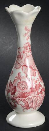 Charlotte Red On White 5" Bud Vase